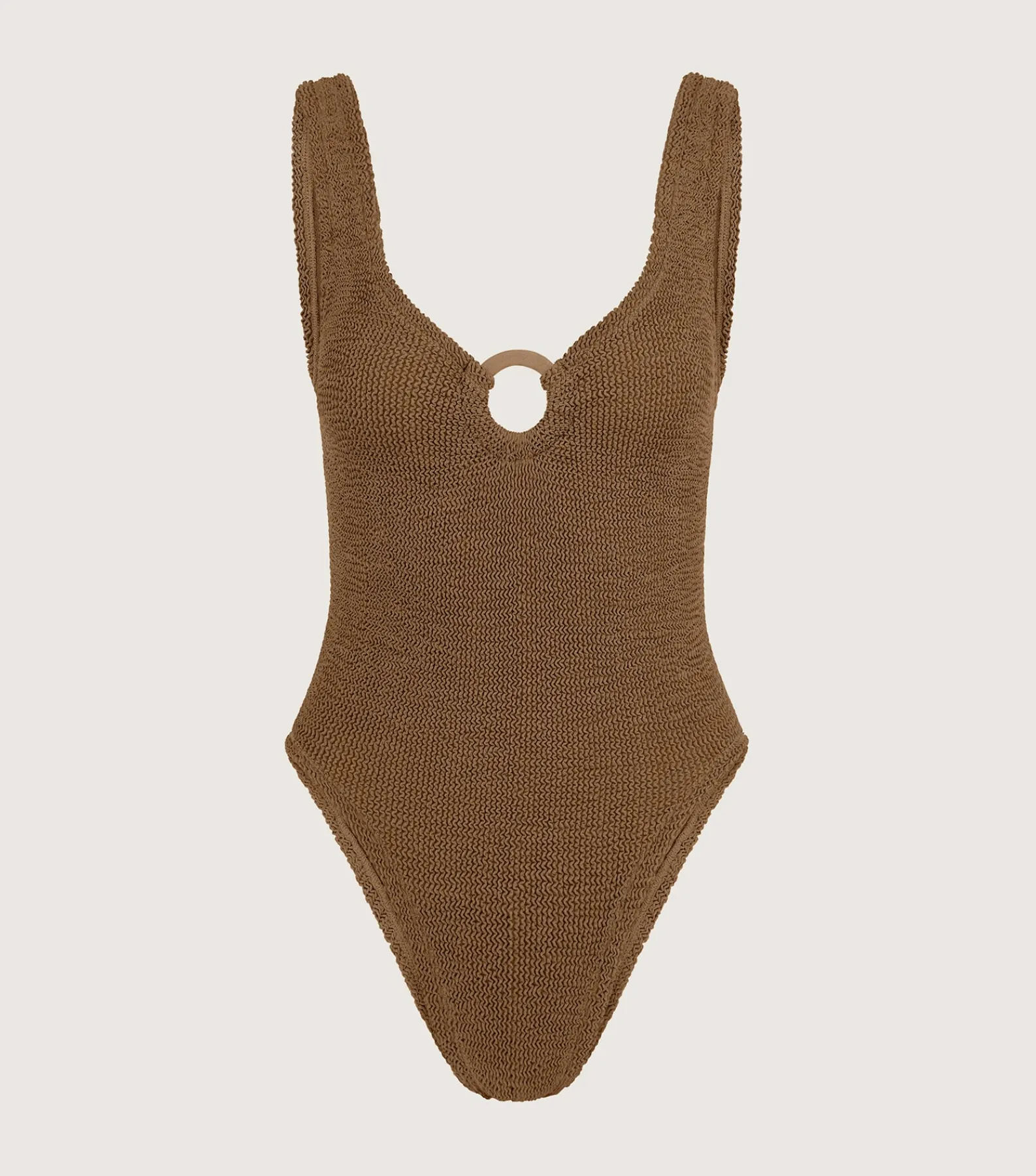 Hunza G V Neck-Celine Swim With Tonal Hoops -
