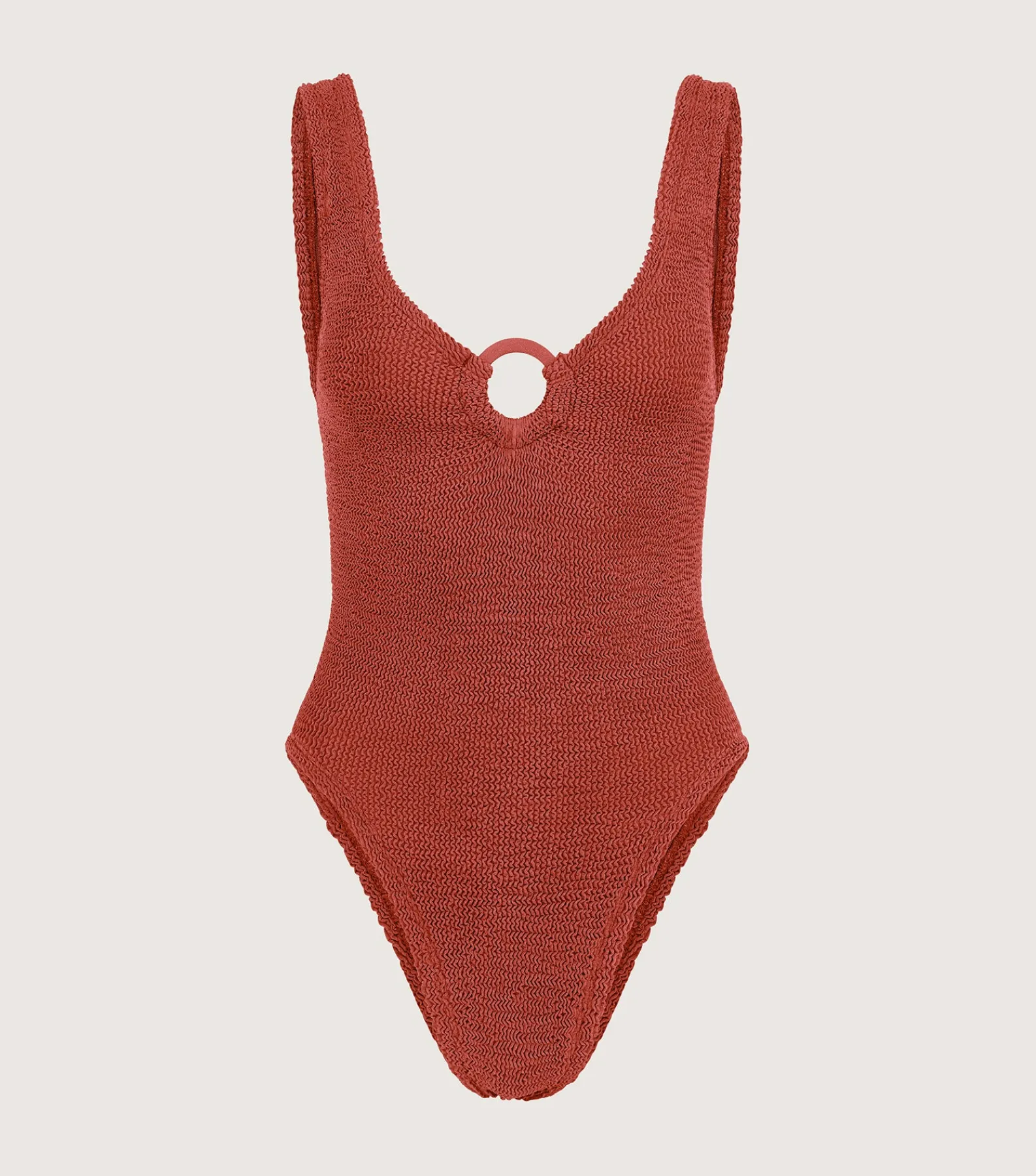 Hunza G V Neck-Celine Swim With Tonal Hoops -