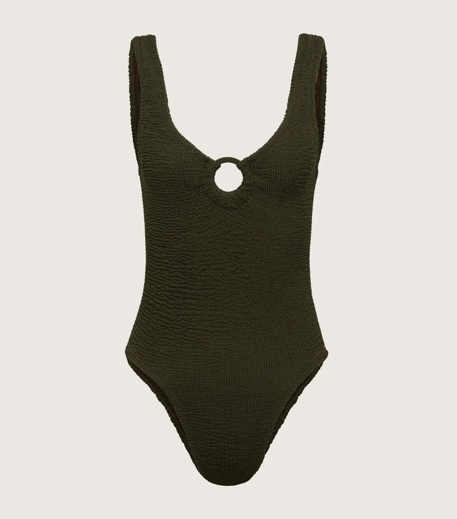 Hunza G V Neck-Coverage Celine Swim With Tonal Hoops -