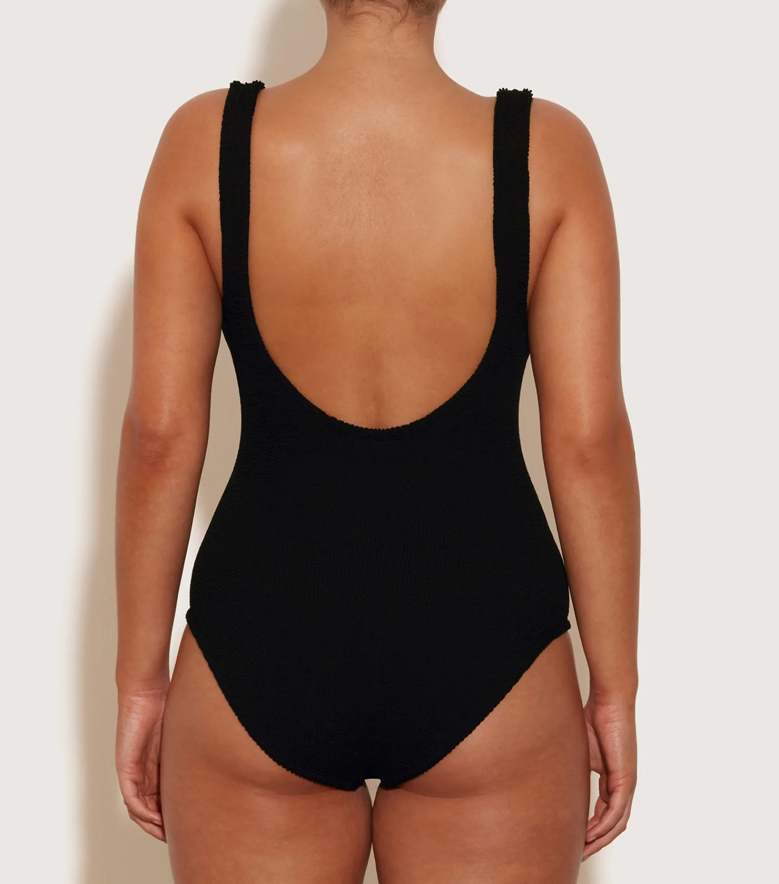Hunza G V Neck-Coverage Celine Swim With Tonal Hoops -