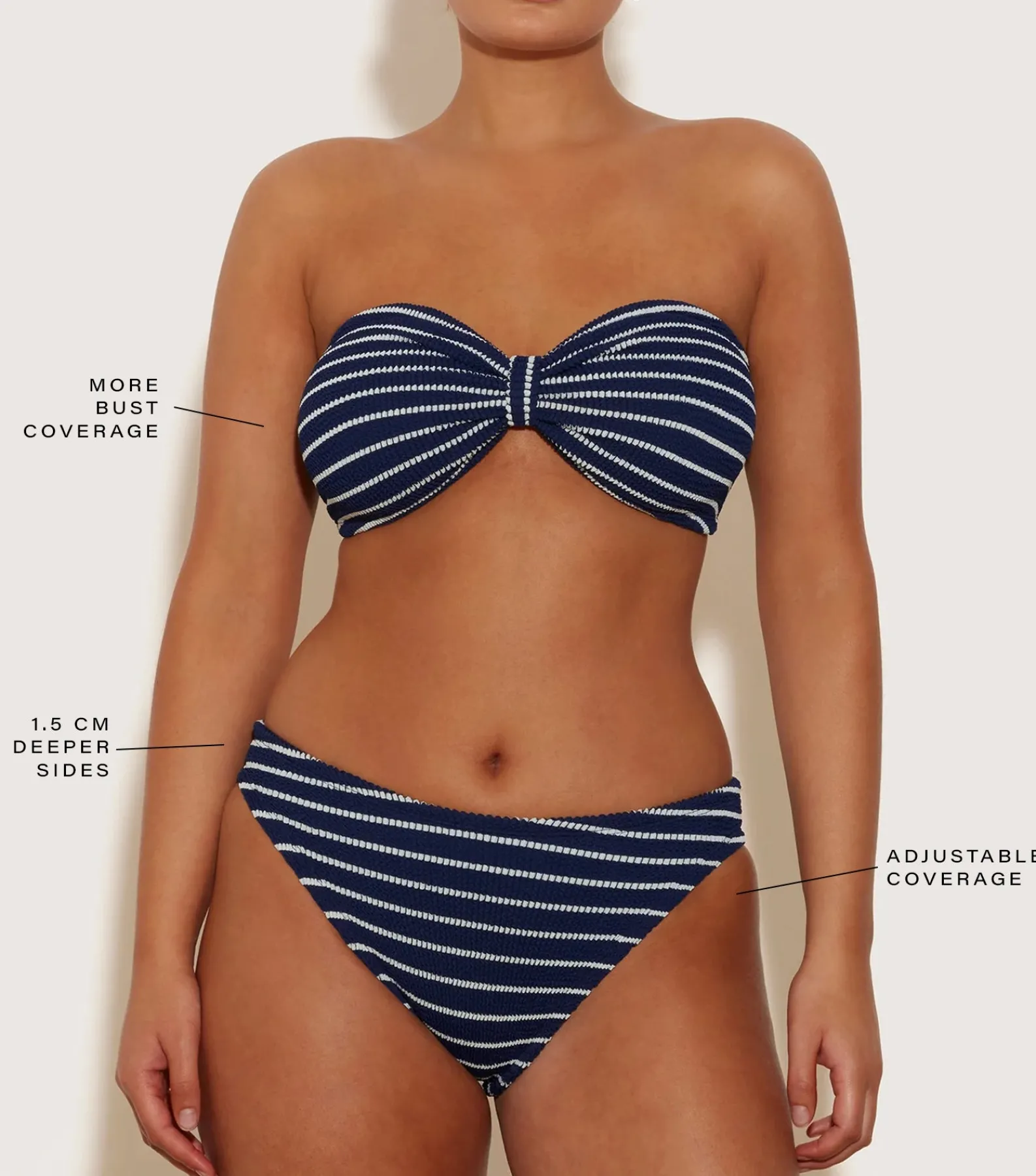 Hunza G Bikini Sets|Bandeau-Coverage Jean Bikini -
