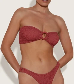 Hunza G Bikini Sets|Bandeau-Gloria Bikini With Tonal Hoops -