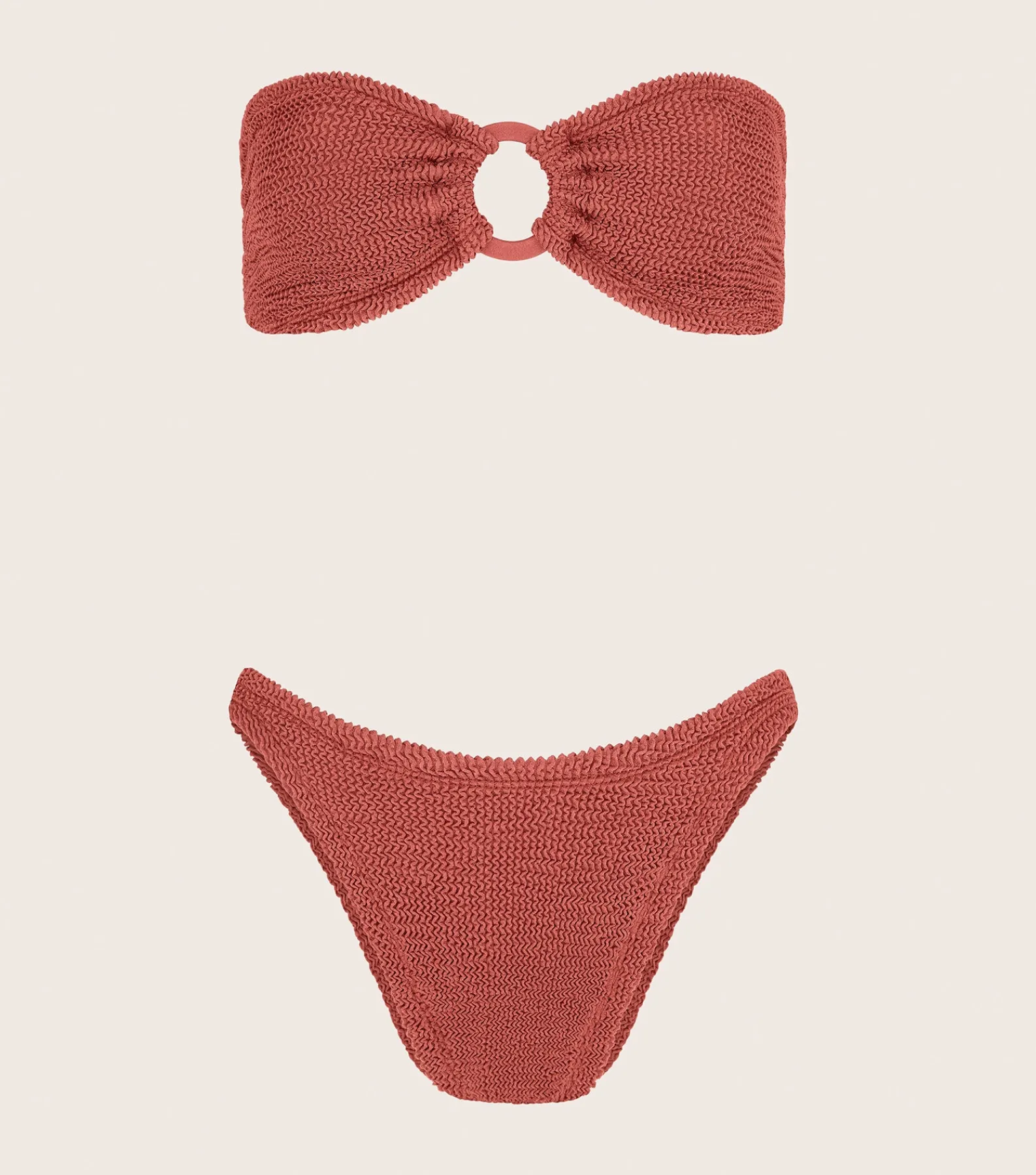 Hunza G Bikini Sets|Bandeau-Gloria Bikini With Tonal Hoops -
