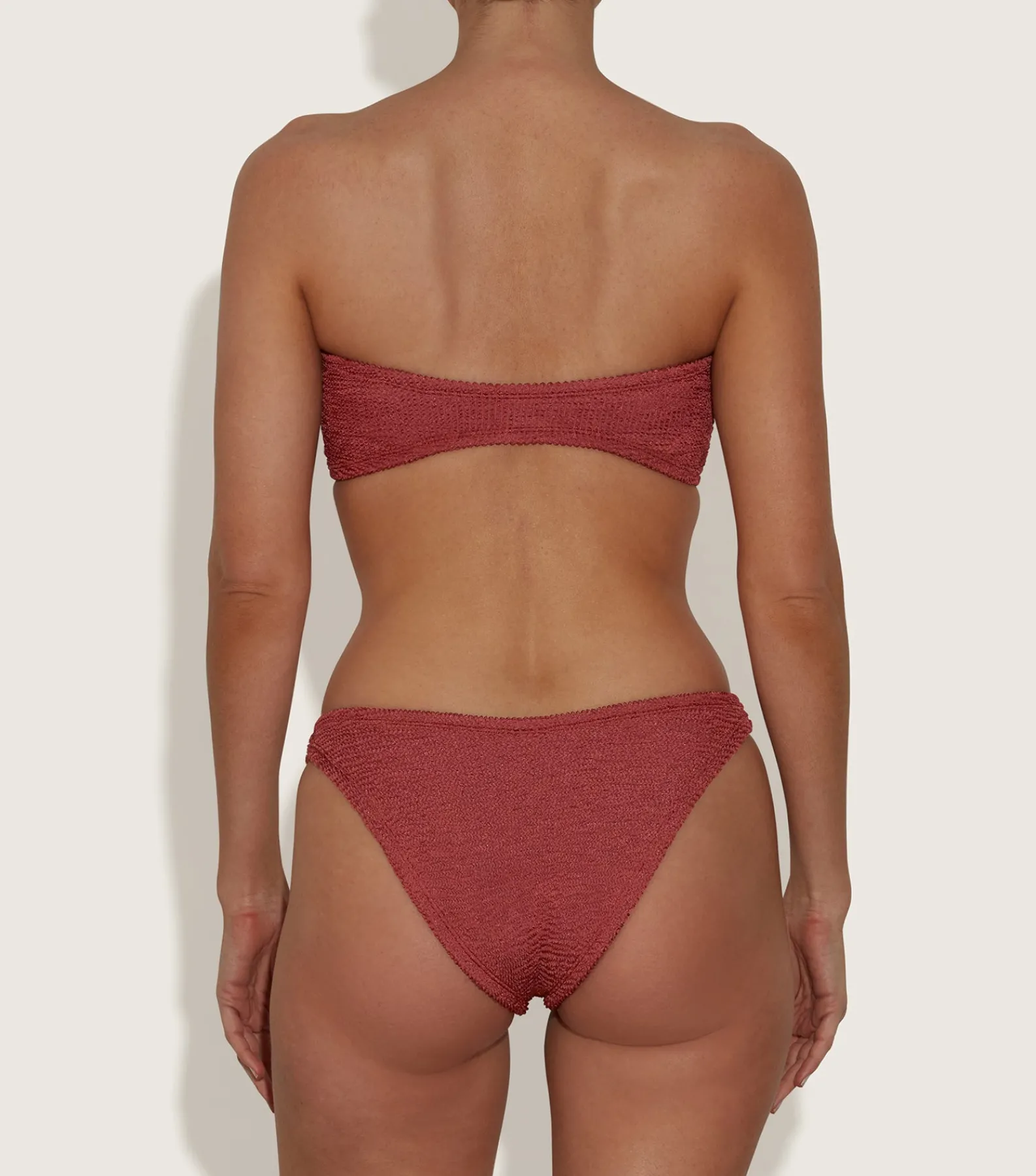 Hunza G Bikini Sets|Bandeau-Gloria Bikini With Tonal Hoops -