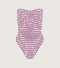 Hunza G Strapless- X Helena Christensen Brooke Stripe Swim -