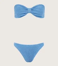Hunza G Bikini Sets|Bandeau-Jean Bikini - Blue