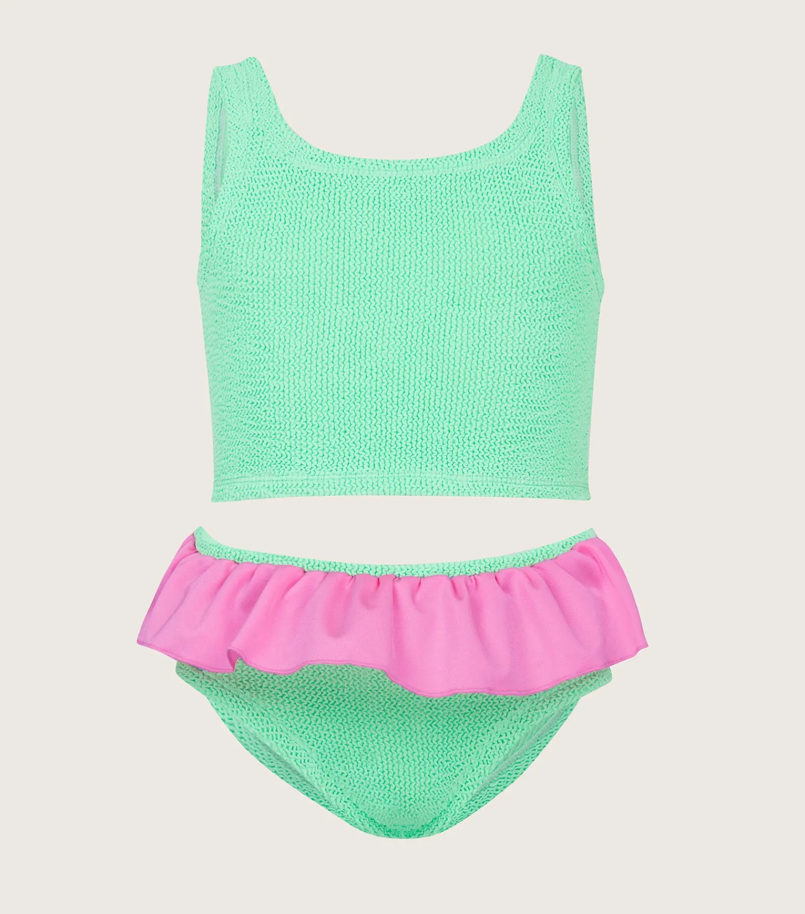 Kids Hunza G Kids - 7-12 Yrs-Kids Duo Olive Bikini -