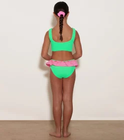 Kids Hunza G Kids - 7-12 Yrs-Kids Duo Olive Bikini -