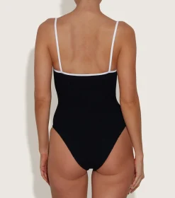 Hunza G Scoop Neck-Pamela Swim Contrast -