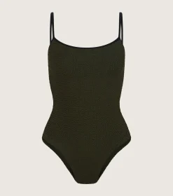 Hunza G Scoop Neck-Pamela Swim Contrast -