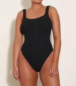 Hunza G Square Neck-Square Neck Lurex Swim -