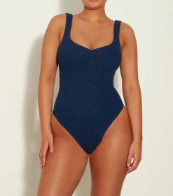 Hunza G Scoop Neck-Tonya Swim Lurex -